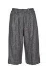 Brunello Cucinelli Grey Wool Bermuda Shorts In Gray