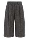 Brunello Cucinelli Women Wool Bermuda Shorts In Gray