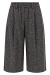 Brunello Cucinelli Grey Wool Bermuda Shorts In Multi