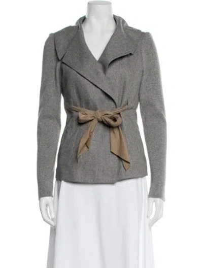 Pre-owned Brunello Cucinelli Wool Biker Jacket In Gray