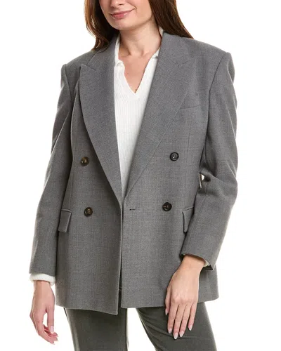 Brunello Cucinelli Wool Blazer In Gray