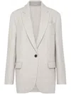 Brunello Cucinelli Wool Blazer In Grey