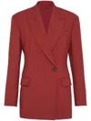 Brunello Cucinelli Red Single-breasted Wool Blazer In Red