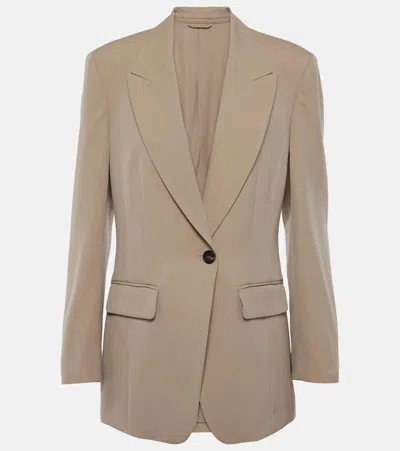 Brunello Cucinelli Wool-blend Blazer In Beige