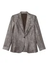 Brunello Cucinelli Single-breasted Lurex Fabric Blazer In Brown