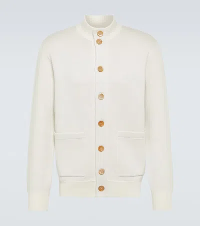 Brunello Cucinelli Wool-blend Cardigan In White