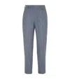 Brunello Cucinelli Wool-blend Chalk Stripe Trousers In Blue