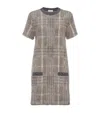 Brunello Cucinelli Wool-blend Checked Mini Dress In Gray