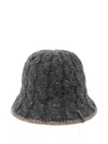 Brunello Cucinelli Sequin-embellished Cable-knit Bucket Hat In Blue