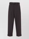 Brunello Cucinelli Belted Cropped Pants In Black