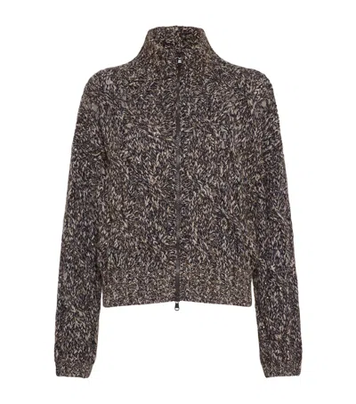 BRUNELLO CUCINELLI WOOL-BLEND DAZZLING ZIP-UP SWEATER