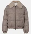 Brunello Cucinelli Wool-blend Down Jacket In Neutral
