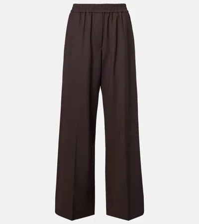 Brunello Cucinelli Wool-blend High-rise Wide-leg Pants