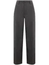 Brunello Cucinelli Wool-blend High-waisted Trousers In Black