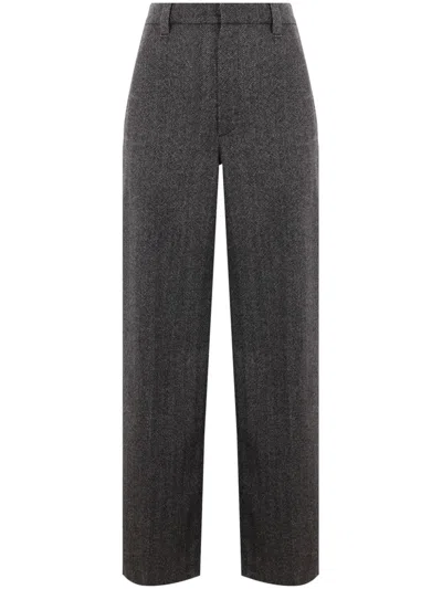 BRUNELLO CUCINELLI WOOL-BLEND HIGH-WAISTED TROUSERS