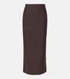 Brunello Cucinelli Wool-blend Maxi Skirt In Brown