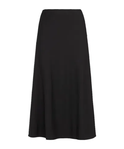 Brunello Cucinelli Wool Blend Midi Skirt In Black