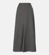 Brunello Cucinelli Wool-blend Midi Skirt In Grey