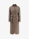 Brunello Cucinelli Padded Wool Blend Coat With Back Slit In Brown