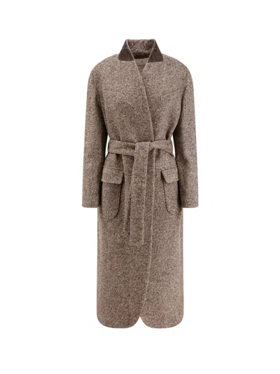 BRUNELLO CUCINELLI WOOL BLEND PADDED COAT