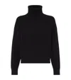 Brunello Cucinelli Turtleneck Wool Blend Sweater In Black