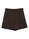 Brunello Cucinelli Wool Blend High Waist Pleated Shorts In Black
