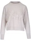 Brunello Cucinelli Sequin-embellished Open-knit Jumper In Grey
