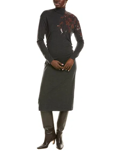 Brunello Cucinelli Wool-blend Sweaterdress In Grey