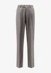 Brunello Cucinelli Cashmere Wool Blend Tailored Trousers In Gray