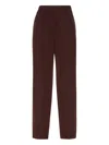 Brunello Cucinelli Wool Blend Trousers In Burgundy