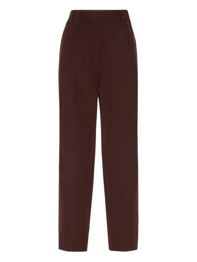 Brunello Cucinelli Wool Blend Trousers In Burgundy