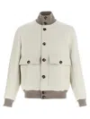 Brunello Cucinelli Wool Bomber Jacket Puffer Jackets White