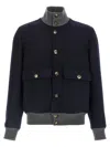 Brunello Cucinelli Men Wool Bomber Jacket In Black