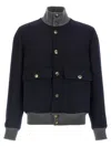 Brunello Cucinelli Wool Bomber Jacket Puffer Jackets Blue In Blue