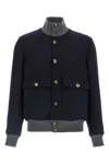 Brunello Cucinelli Wool Bomber Jacket Puffer Jackets Blue In Blue