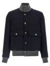 Brunello Cucinelli Wool Bomber Jacket Puffer Jackets Blue In Blue
