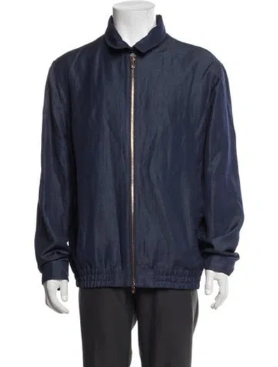 Pre-owned Brunello Cucinelli Wool Bomber Jacket In Blue