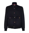 Brunello Cucinelli Wool Bomber Jacket In Blue