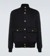 Brunello Cucinelli Wool Bomber Jacket In Blue