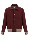 Brunello Cucinelli Wool Bomber Jacket Puffer Jackets Bordeaux In Burgundy