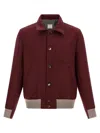 Brunello Cucinelli Wool Bomber Jacket Puffer Jackets Bordeaux In Brown
