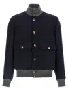Brunello Cucinelli Wool Bomber Jacket Puffer Jackets Blue In Blue