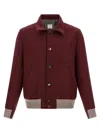 Brunello Cucinelli Wool Bomber Jacket Puffer Jackets Bordeaux In Brown