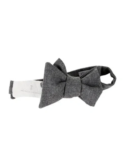Pre-owned Brunello Cucinelli Wool Bow Tie In Gray