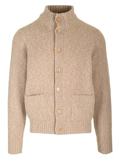 BRUNELLO CUCINELLI WOOL CARDIGAN JACKETS BEIGE