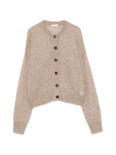 Brunello Cucinelli Wool Cardigan In Neutral
