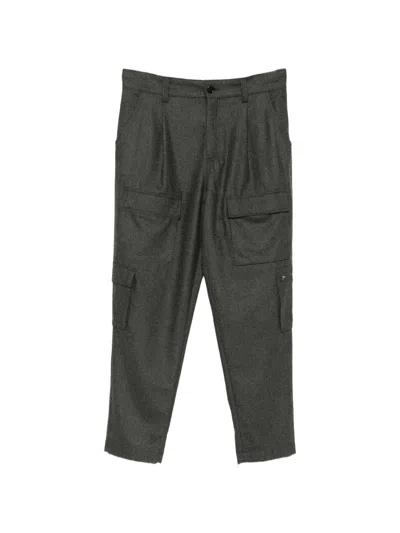 Brunello Cucinelli Wool Cargo Trousers In Gray