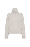 Brunello Cucinelli Wool, Cashmere And Silk Sweater In Gray
