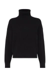 Brunello Cucinelli Black Virgin Wool, Cashmere And Silk Turtleneck Sweater In Black