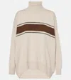 Brunello Cucinelli Wool, Cashmere, And Silk Sweater In Braun